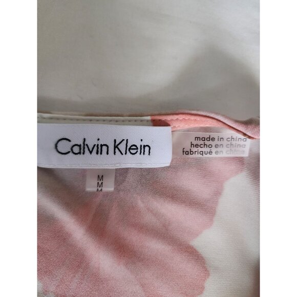 Calvin Klein Women's Pink Floral Layered Design Sleeveless Blouse Size Medium - Picture 4 of 8